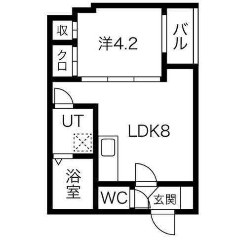 LE CIEL 大秋町(1LDK/3階)の間取り写真