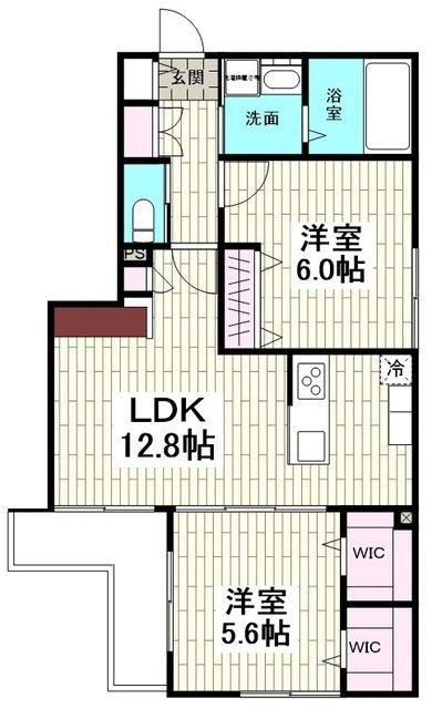 メゾン湘南江の島(2LDK/2階)の間取り写真
