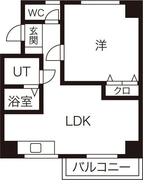 レジデンス鳥居松 B(1LDK/3階)の間取り写真