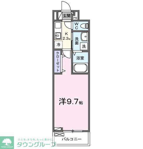 マホロバI(1K/3階)の間取り写真