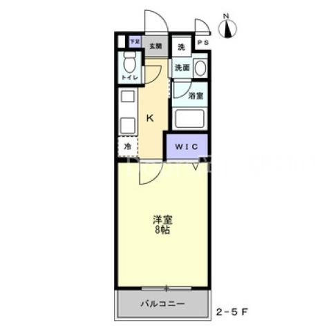 ミモザヒルズ岡山医大南(1K/1階)の間取り写真