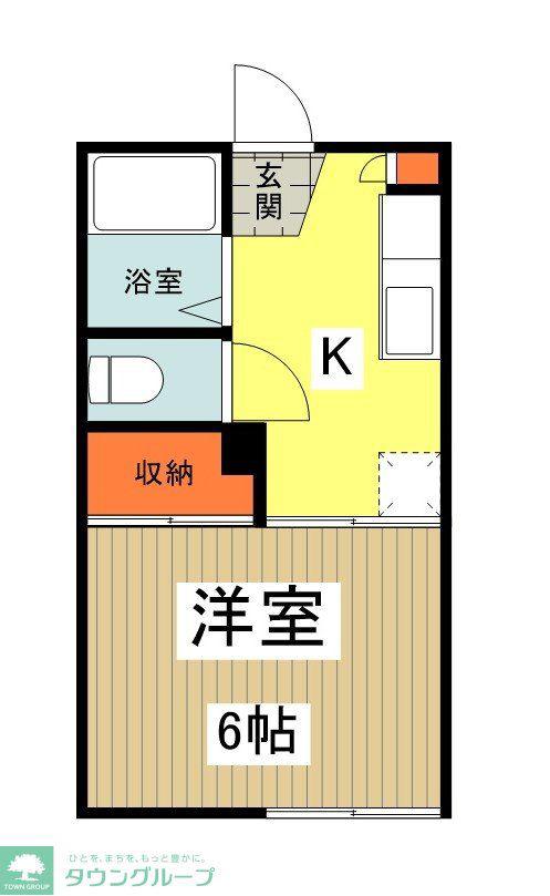 第5グリーンハイツ(1K/2階)の間取り写真