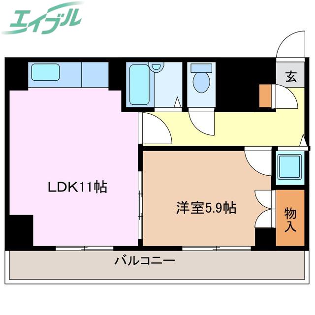 ステーションビラKIII(1LDK/2階)の間取り写真