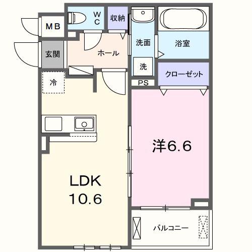 プラシードセレノカーサIII(1LDK/3階)の間取り写真