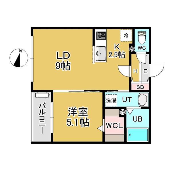 GRACE TIARA(1LDK/1階)の間取り写真