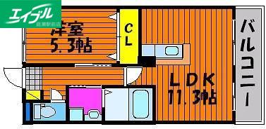 プレゼンス白石(1LDK/1階)の間取り写真
