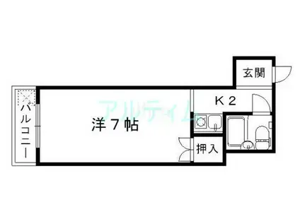 コーポ土山(1K/4階)の間取り写真