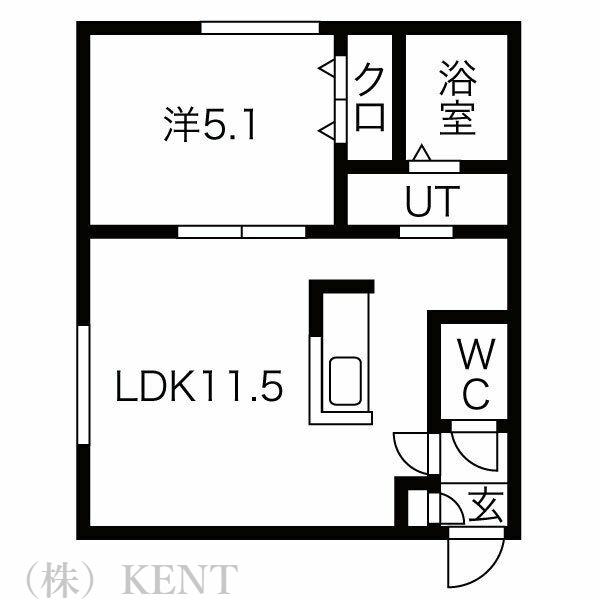 CARRERA二十四軒(1LDK/2階)の間取り写真