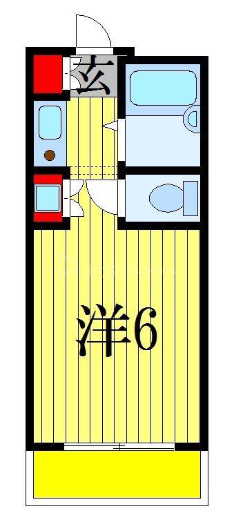 ビューパレー市川(ワンルーム/5階)の間取り写真