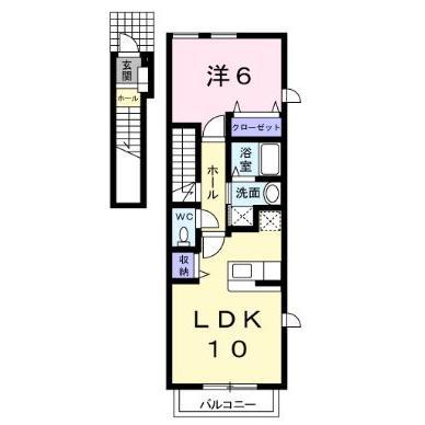 クラウンハイツNODA(1LDK/2階)の間取り写真