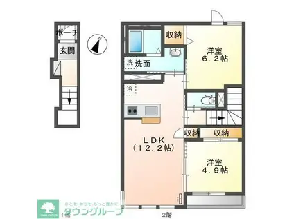 LIONAD(2LDK/2階)の間取り写真