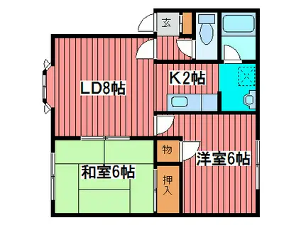 MDハイム福住(2LDK/1階)の間取り写真