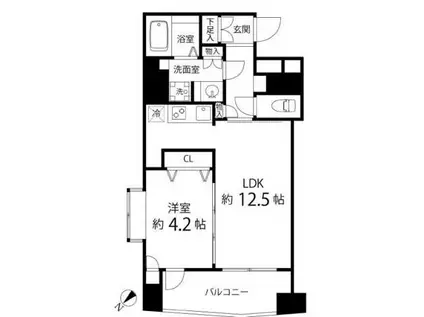 レニール本駒込(1LDK/6階)の間取り写真