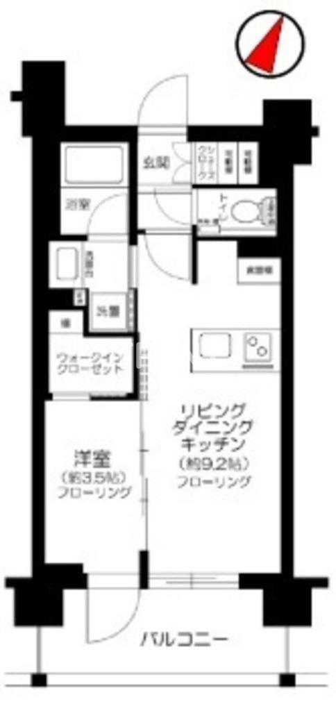 クリオラベルヴィ市ヶ谷(1LDK/4階)の間取り写真
