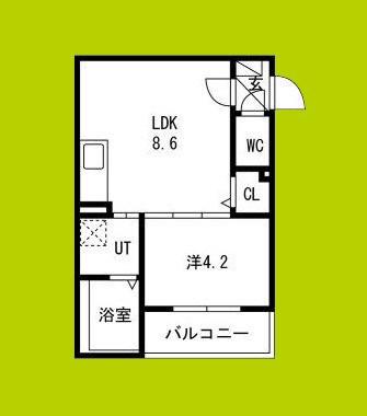 LUCE PRIMA(1LDK/1階)の間取り写真