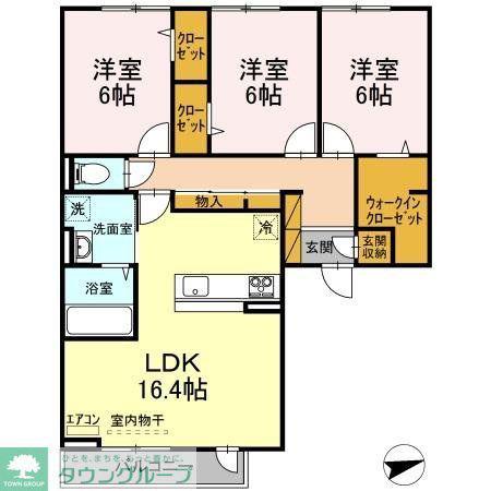 クロノス(3LDK/3階)の間取り写真