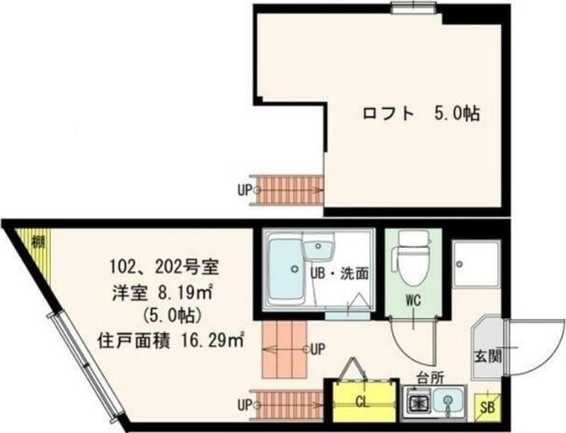 STAGE上鶴間本町(1K/2階)の間取り写真