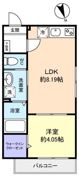 コンフォート薬園台(1LDK/3階)の間取り写真