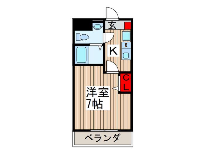 プロヴァンス北上尾(1K/1階)の間取り写真