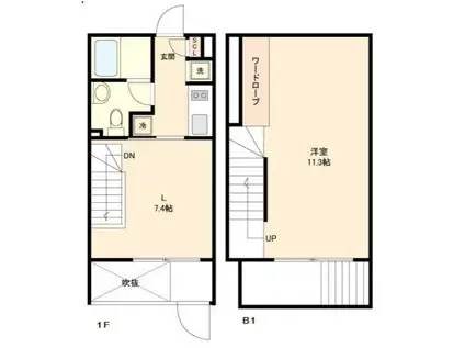 GRAN PASEO新宿 グランパセオ(1LDK/1階)の間取り写真