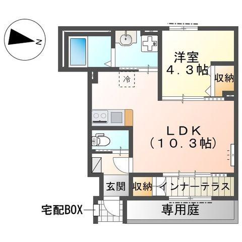 リファインド レジデンス(1LDK/1階)の間取り写真