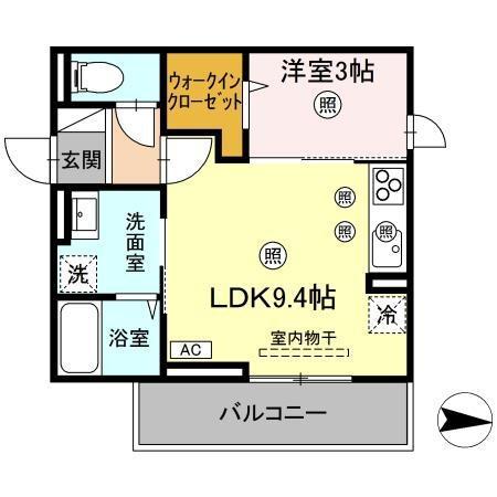 セントラルIWAMI TYPE-2(1LDK/3階)の間取り写真