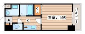 パークフラッツ本町(1K/4階)の間取り写真