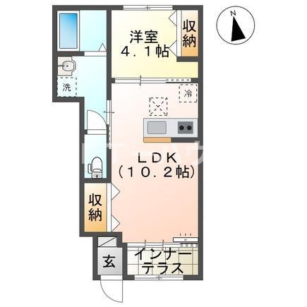 船橋市夏見台1丁目アパート(1LDK/1階)の間取り写真