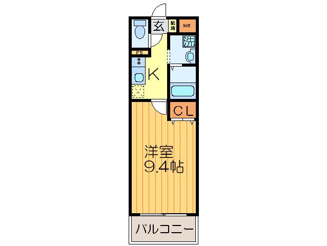 クラウンスリー(1K/1階)の間取り写真