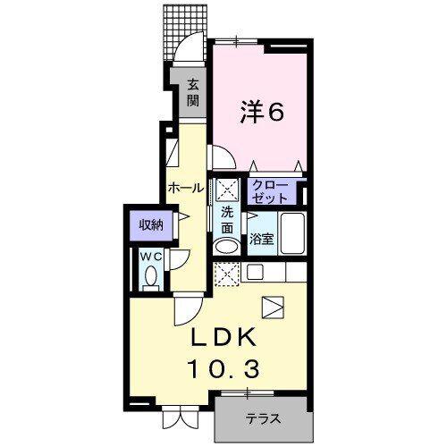 シーステージ(1LDK/1階)の間取り写真