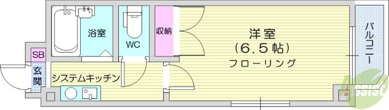 サンシティ柏木Ⅰ(1K/2階)の間取り写真