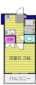 すずらんハイツ(1K/2階)の間取り写真