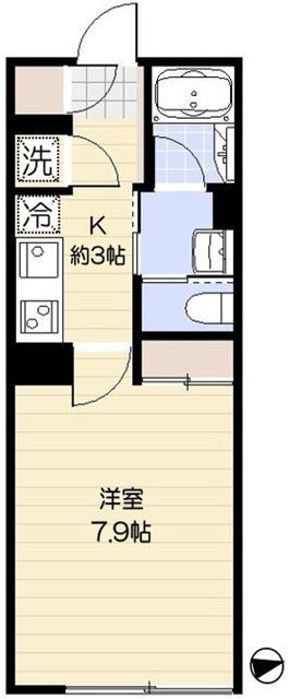 アピエレガーデン(1K/2階)の間取り写真