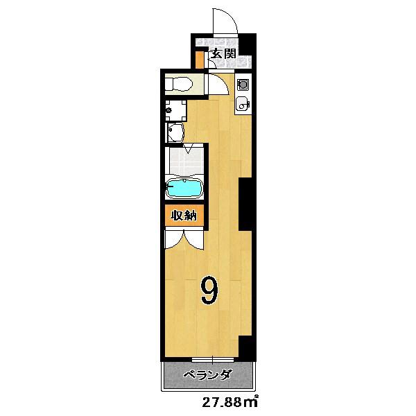 KINDIII 南館(1K/7階)の間取り写真