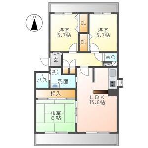 コレクション星が丘(3LDK/1階)の間取り写真