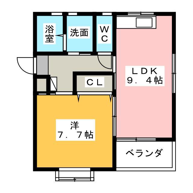 ハーヴェストVI(1LDK/2階)の間取り写真
