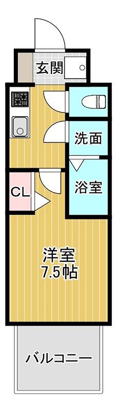フォーリアライズ天王寺ソリオ(1K/11階)の間取り写真