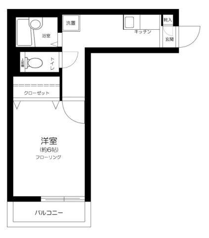 グリーンハウス(1K/3階)の間取り写真