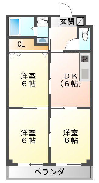 エクセルコートIII(3DK/1階)の間取り写真