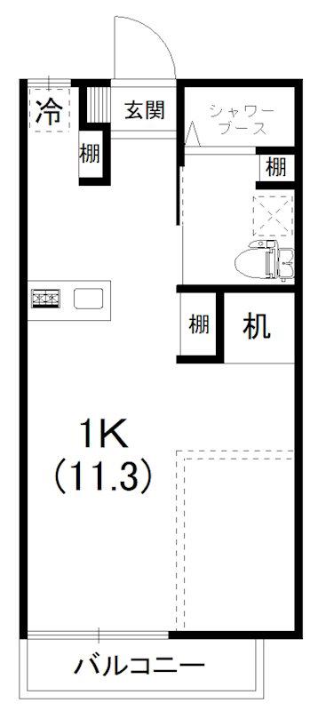 コーポフォーリーブズ(1K/1階)の間取り写真