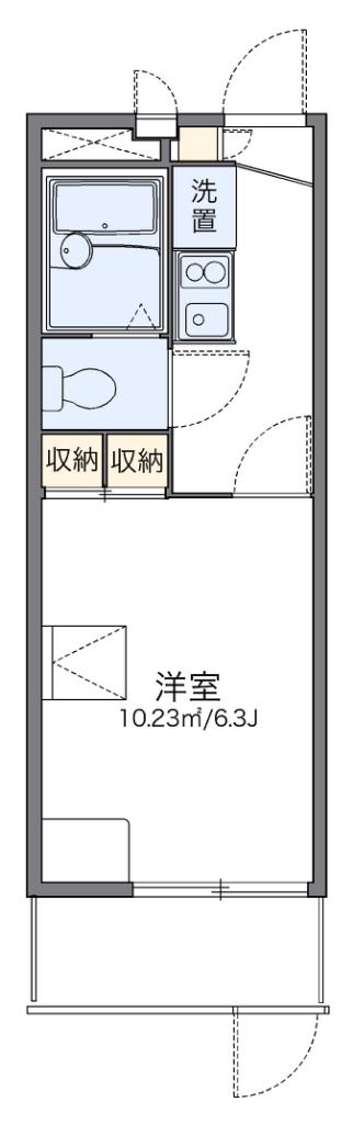 レオパレスドミール(1K/1階)の間取り写真