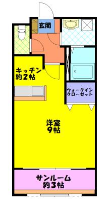 ルメルシェ(ワンルーム/3階)の間取り写真