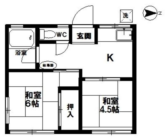 シティハイムオリンピア(2K/1階)の間取り写真