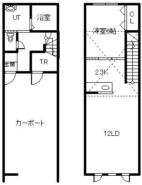 富良野錦町MS B(1LDK/1階)の間取り写真