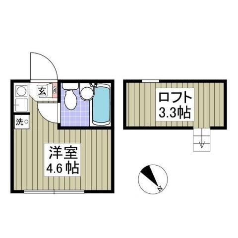 RIX金沢文庫(ワンルーム/2階)の間取り写真
