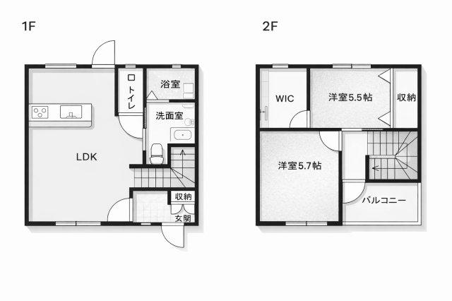 カンパニア西の土居(2LDK/1階)の間取り写真