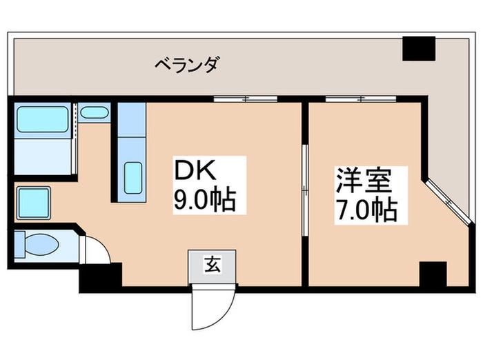 カネサカ第2関口マンション(1DK/1階)の間取り写真