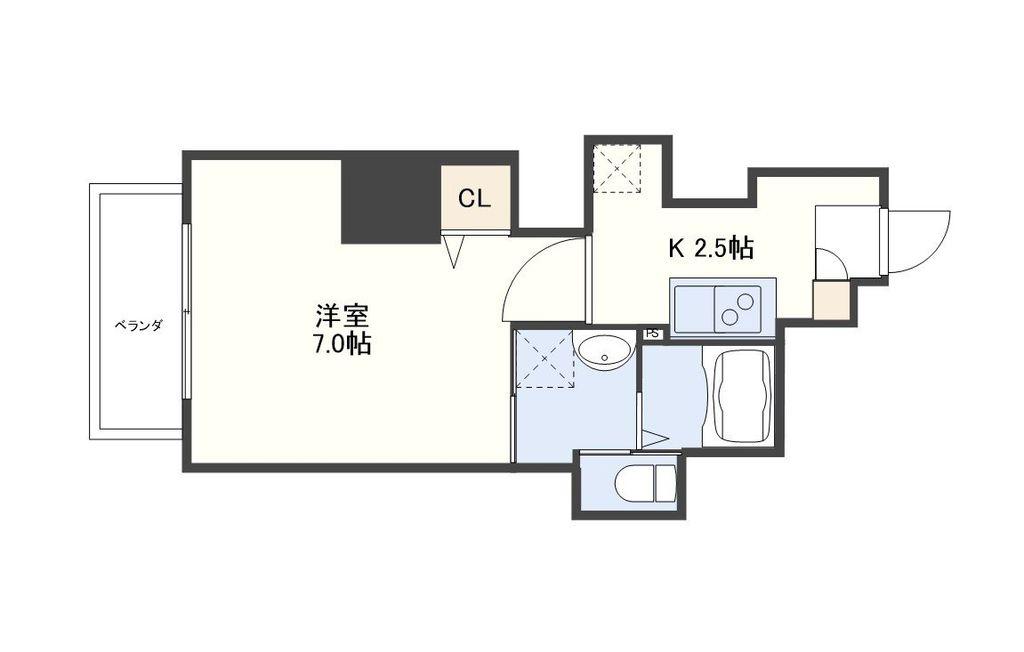 FORBIS稲荷町(1K/4階)の間取り写真