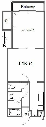ウインベル巣鴨(1LDK/1階)の間取り写真