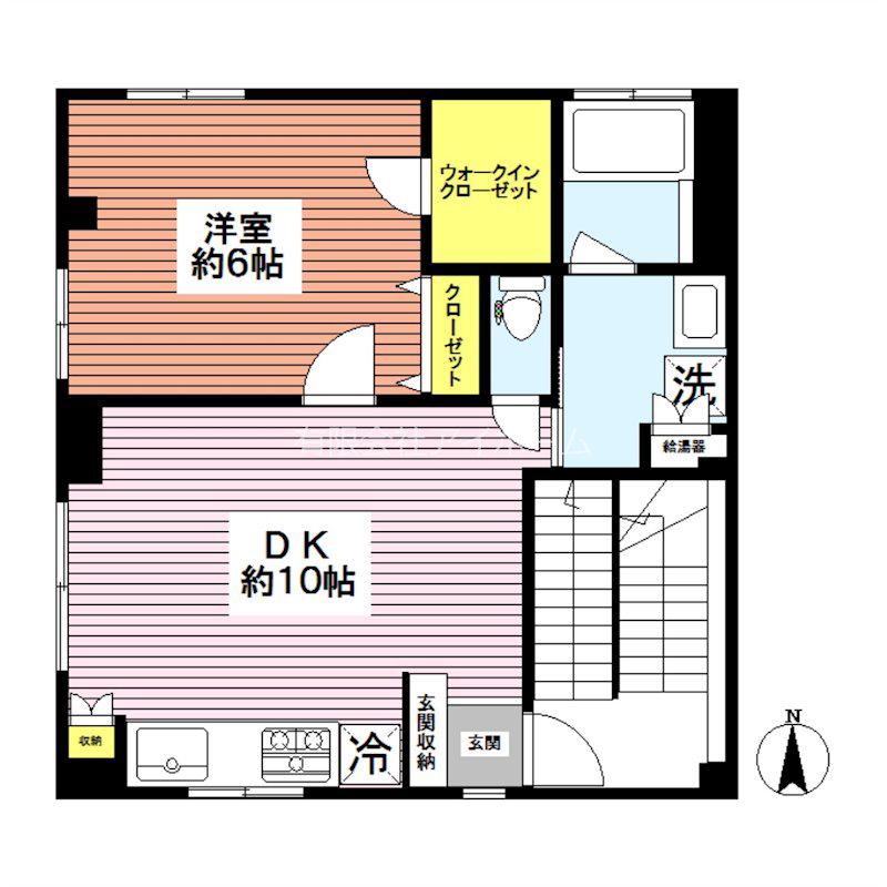 AIDAビル(1LDK/3階)の間取り写真